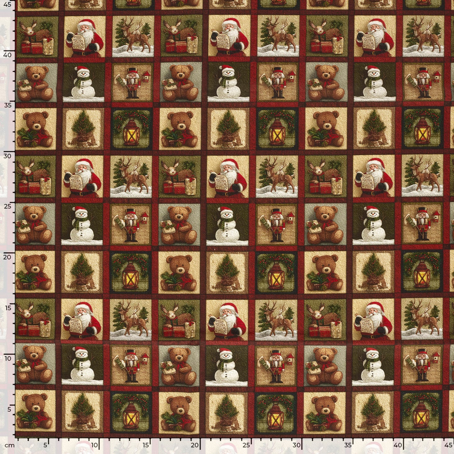 Tissu premium 100 % coton-cartes de Noël