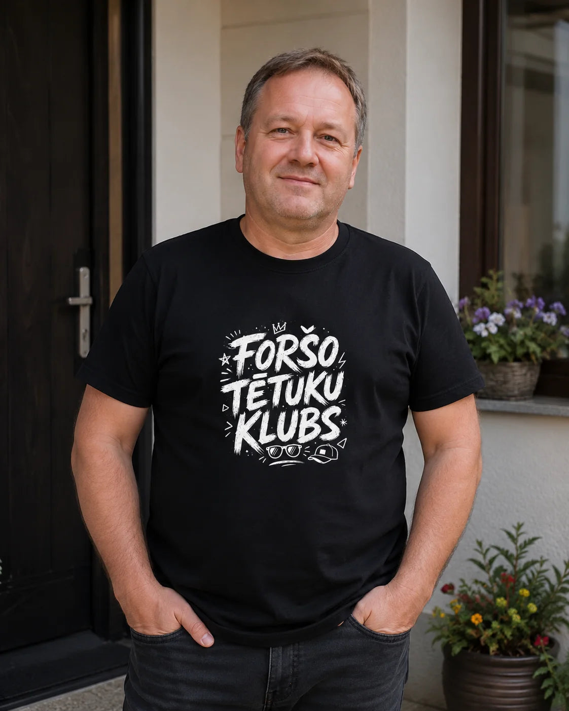 Organiskās kokvilnas T-krekls "Foršo tētuku klubs"