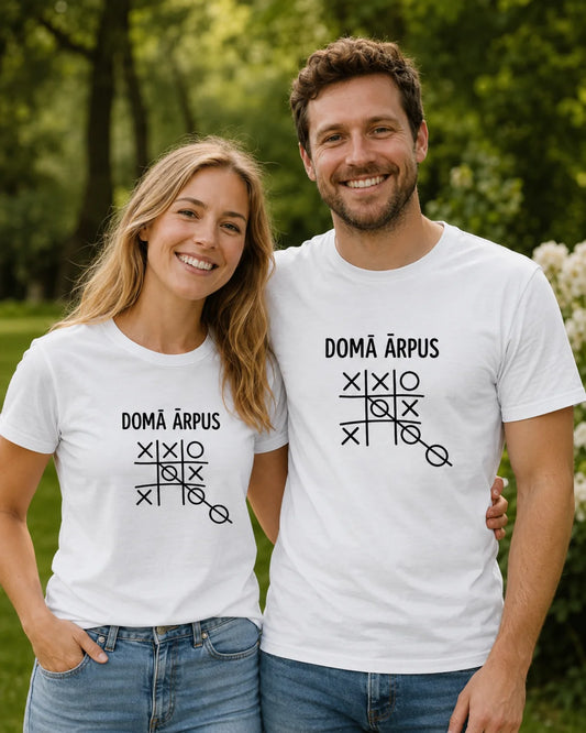 Organiskās kokvilnas T-krekls "Domā ārpus ierastā"