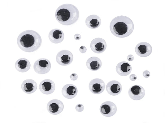 Rotaļlietu acis ar līmlenti 5; 10.3; 15.3 mm MIX 130 gab.