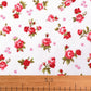 100% Kokvilnas audums-sarkanas rozītes 110 g/m²