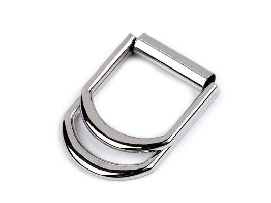 Boucle métallique double pour sangle 20 mm – couleur nickel