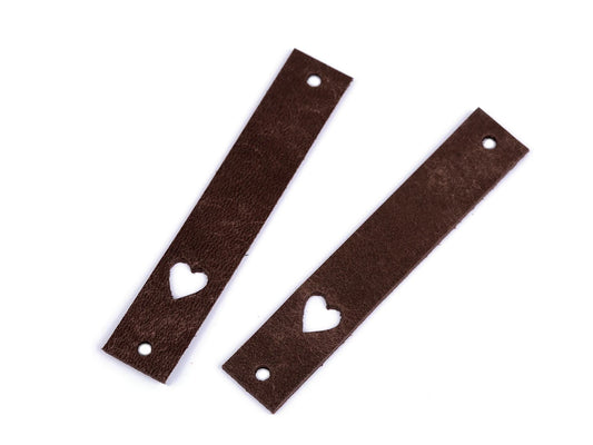 Leather label with heart cutout tone #4