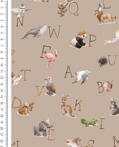 100% Baumwollflanell mit Alphabet