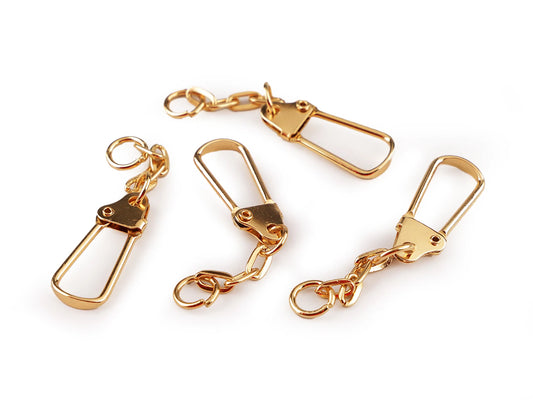 Metāla karabīne ar ķēdīti| 11 x 26 mm 10 gab.|dažādu toņu