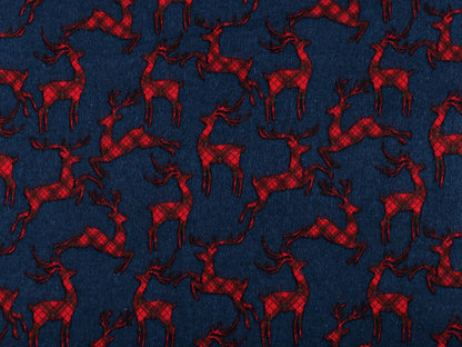 Weihnachts-Baumwollflanell mit Rentieren auf Blau