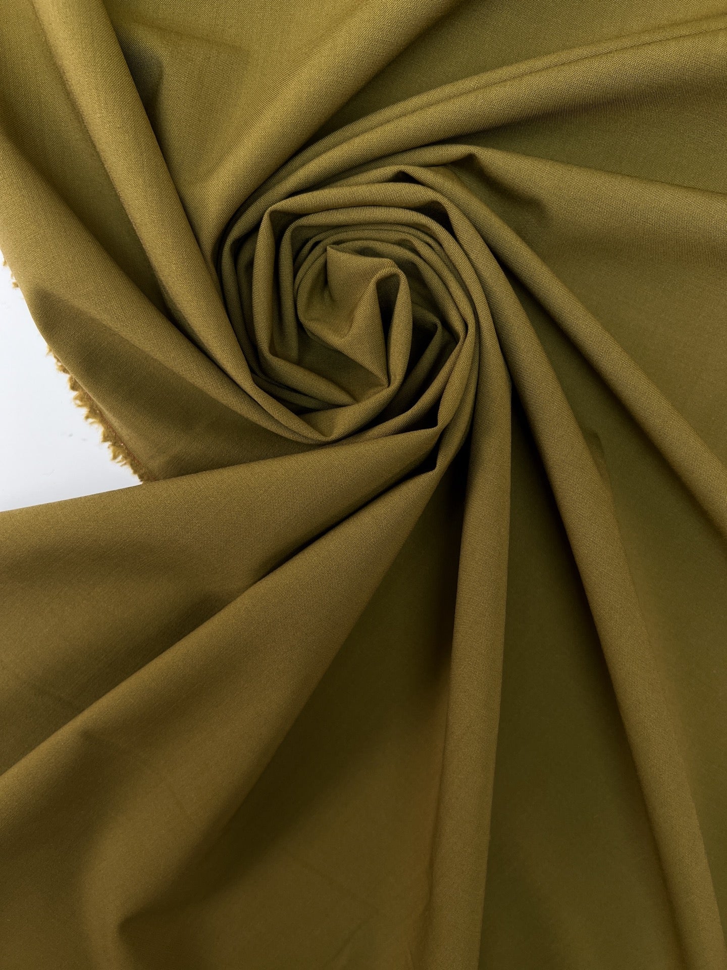 Tissu en laine avec élasthanne, couleur vert brun – France