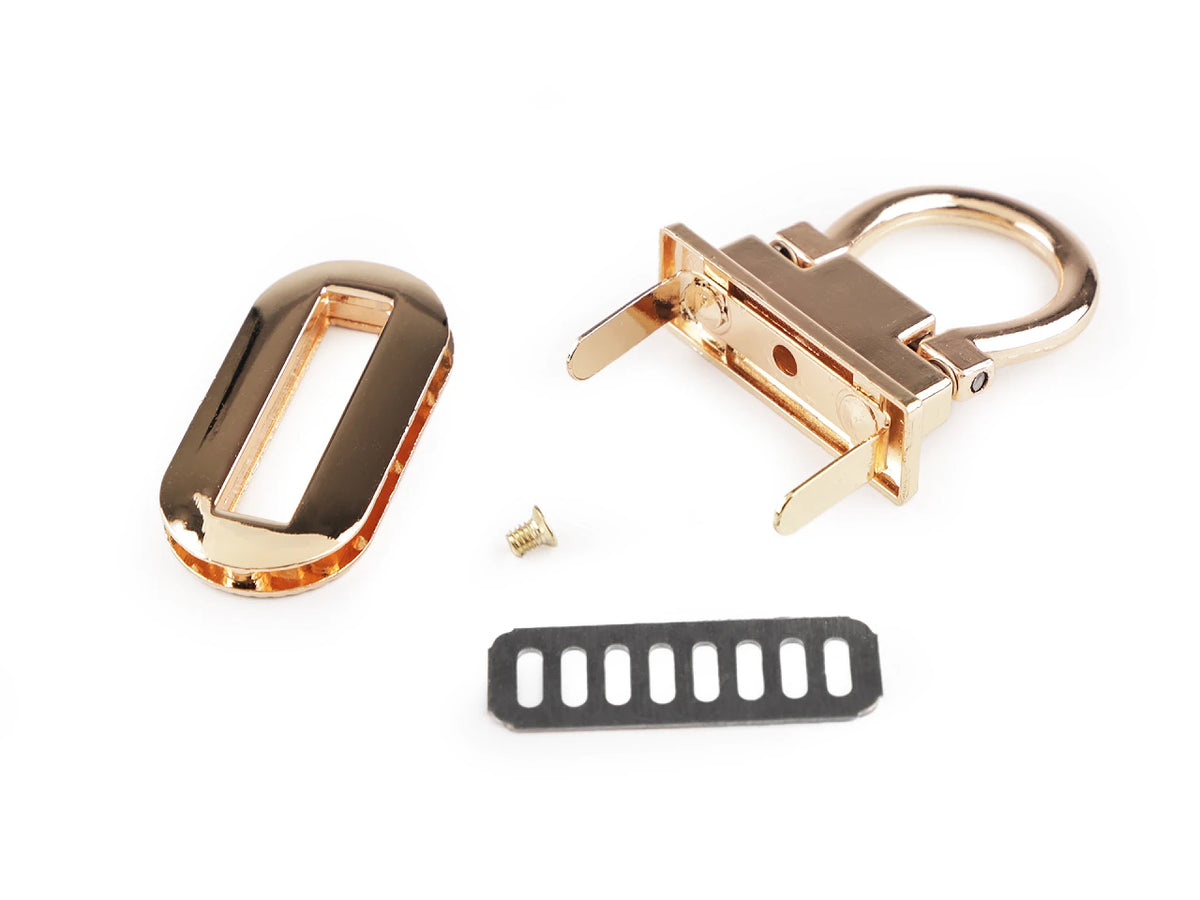 Metall-Taschenverschluss / Schloss 20 × 42 mm – goldfarben