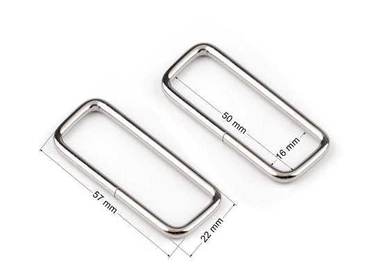 Metāla taisnstūris 50 mm – somu un siksnu furnitūra