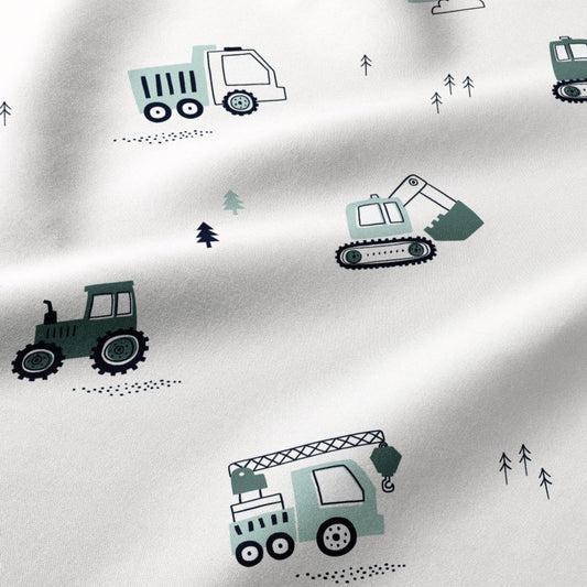 100% Cotton fabric - tractors 125 g/m