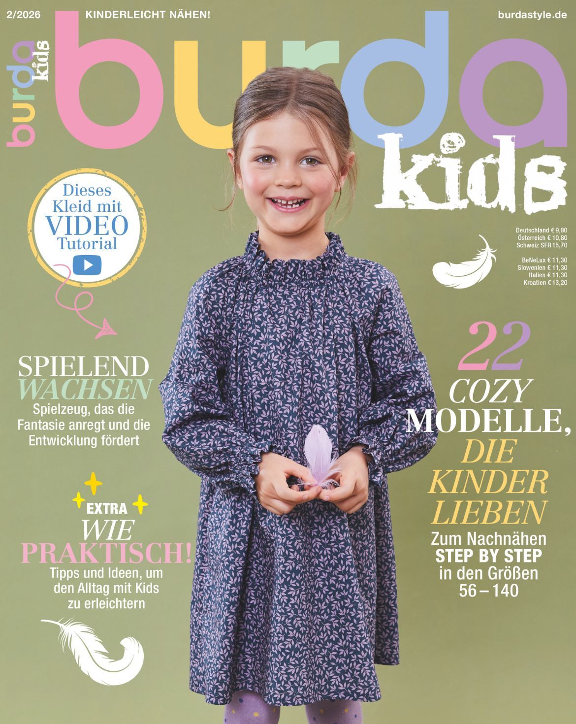 Burda Kids 02/2026 – Nähzeitschrift für Kinderkleidung mit Schnittmustern, auf Deutsch