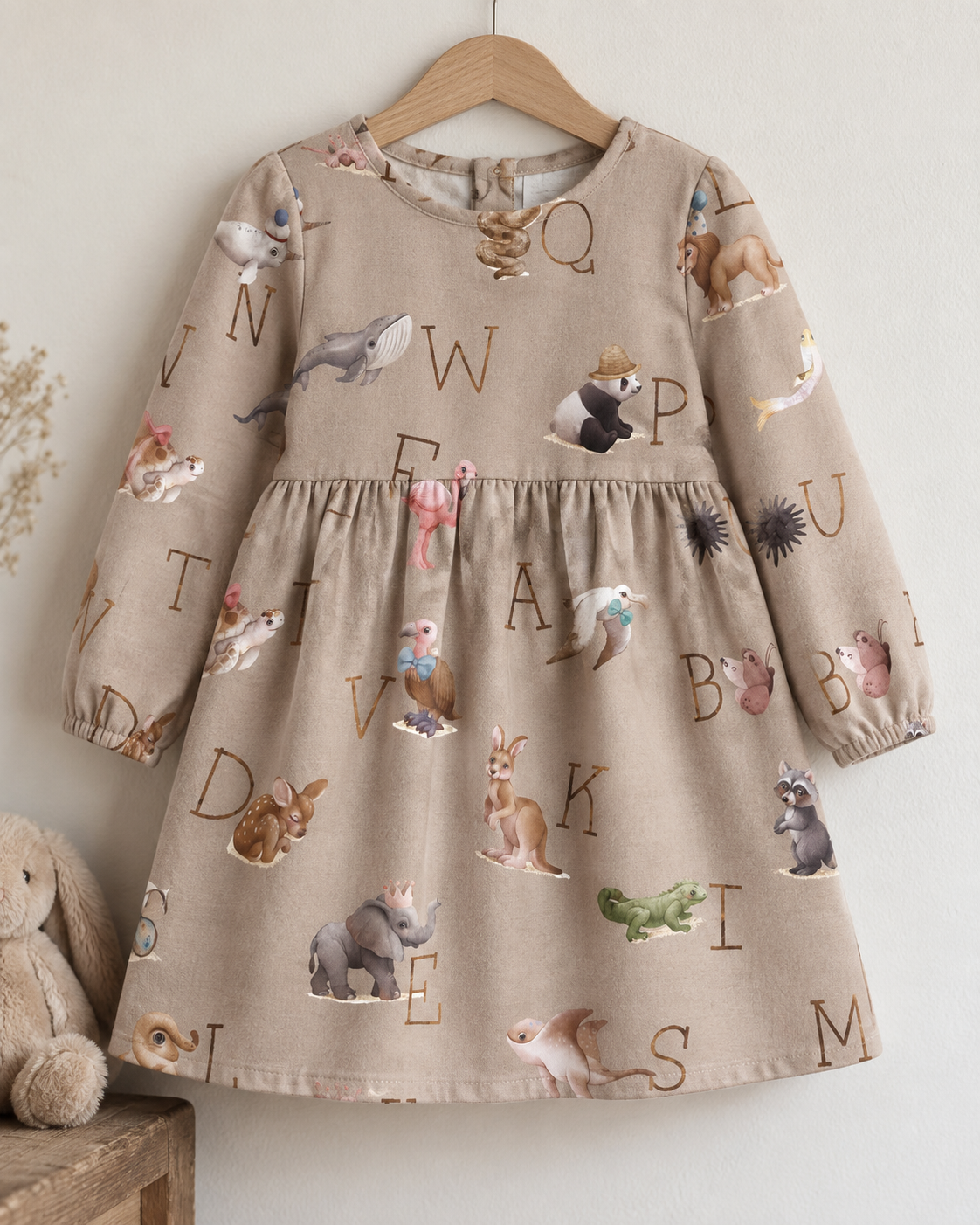 100% Baumwollflanell mit Alphabet