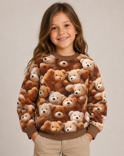 Warmes Jersey, Alpenfleece-Stoff mit Bärchen