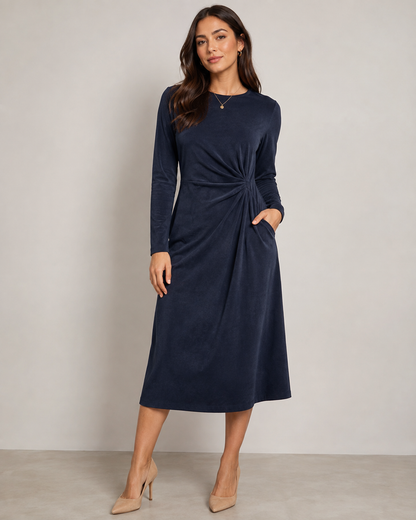 Wildleder-Strickstoff – Dunkelblau