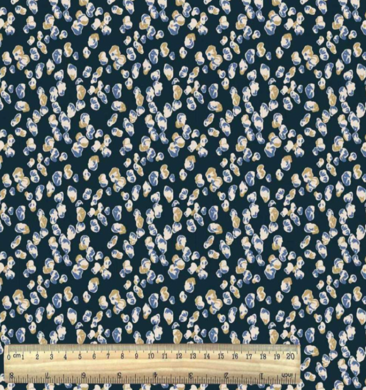 100 % Viskosestoff – Blaue Kieselsteine