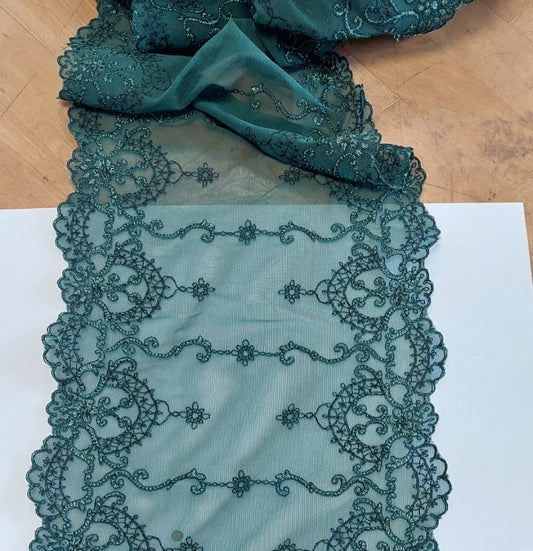 Elastic lace 20 cm - green
