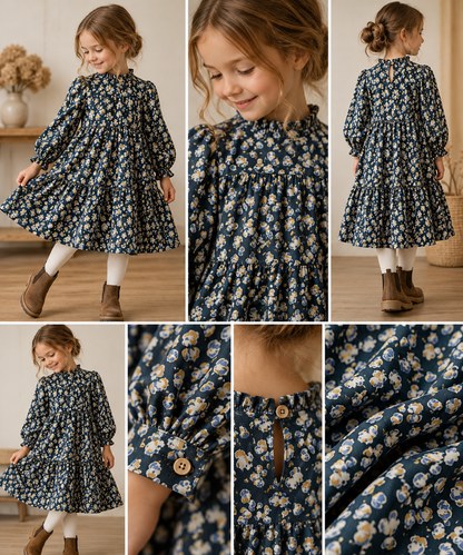100 % Viskosestoff – Blaue Kieselsteine