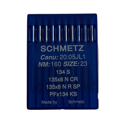 Image des aiguilles pour machines à coudre industrielles SCHMETZ 134 S – pour cuir (10 pièces) – disponible chez Šarlotes audumi