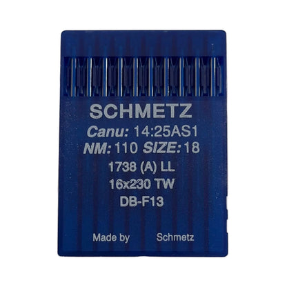 Image avec aiguilles pour machines à coudre industrielles SCHMETZ DBx1 LL - cuir (10 pièces) – disponible chez Charlotte’s audumi