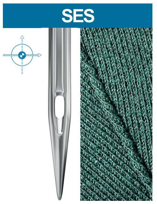 Attēls ar Adatas rūpnieciskajām šujmašīnām SCHMETZ DBx1 SES SERV 7 – trikotāžai un sporta apģērbam (10gab.) – pieejams Šarlotes audumi