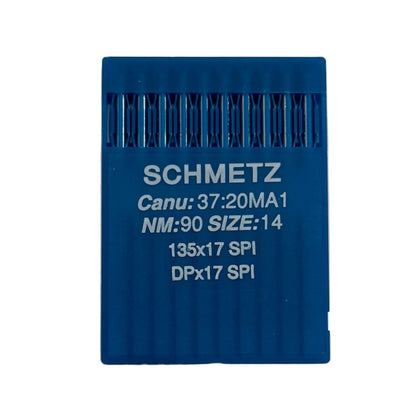 Image des aiguilles industrielles SCHMETZ DPx17 SPI – pour tissus épais et fins (10 pièces) – disponibles chez Šarlotes audumi