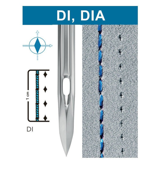 Attēls ar Adatas rūpnieciskajām šujmašīnām SCHMETZ DPx5 DI - ādai (10gab.) – pieejams Šarlotes audumi