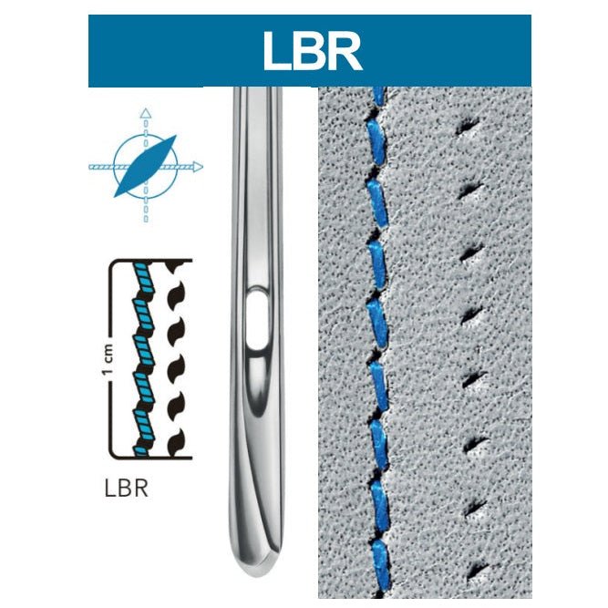 Attēls ar Adatas rūpnieciskajām šujmašīnām SCHMETZ DPx5 LBR - ādai (10gab.) – pieejams Šarlotes audumi