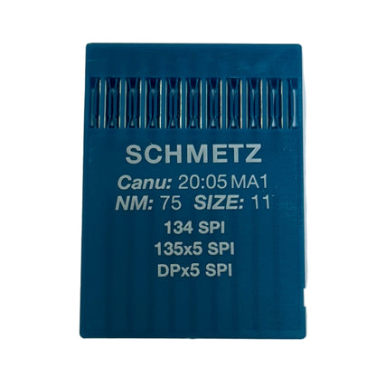 Image des aiguilles industrielles SCHMETZ DPx5 SPI pour machines à coudre – pour tissus épais et fins (10 pièces) – disponible chez Šarlotes audumi