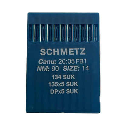 Image d'aiguilles pour machines à coudre industrielles SCHMETZ DPx5 SUK – pour maille et jean (10 pcs) – disponible chez Šarlotes audumi