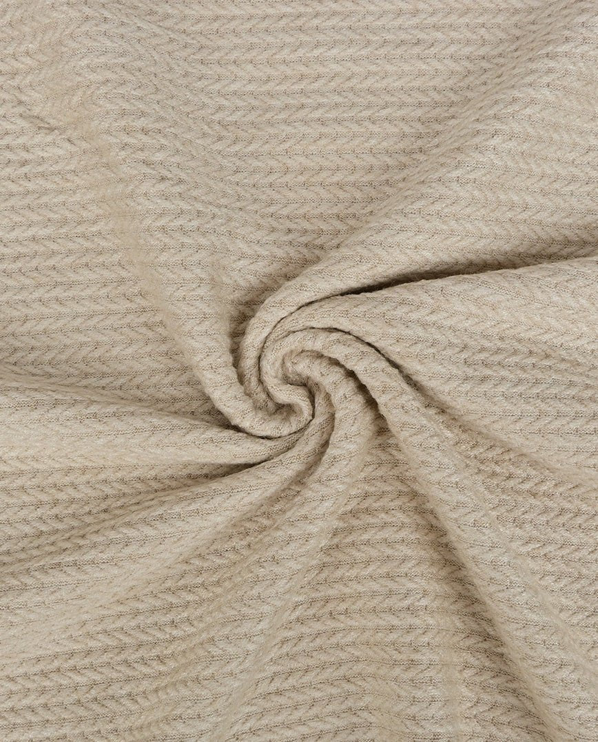 Attēls ar Adīts žakarda audums ar pīnēm - smišu tonis 350 g/m² – pieejams Šarlotes audumi