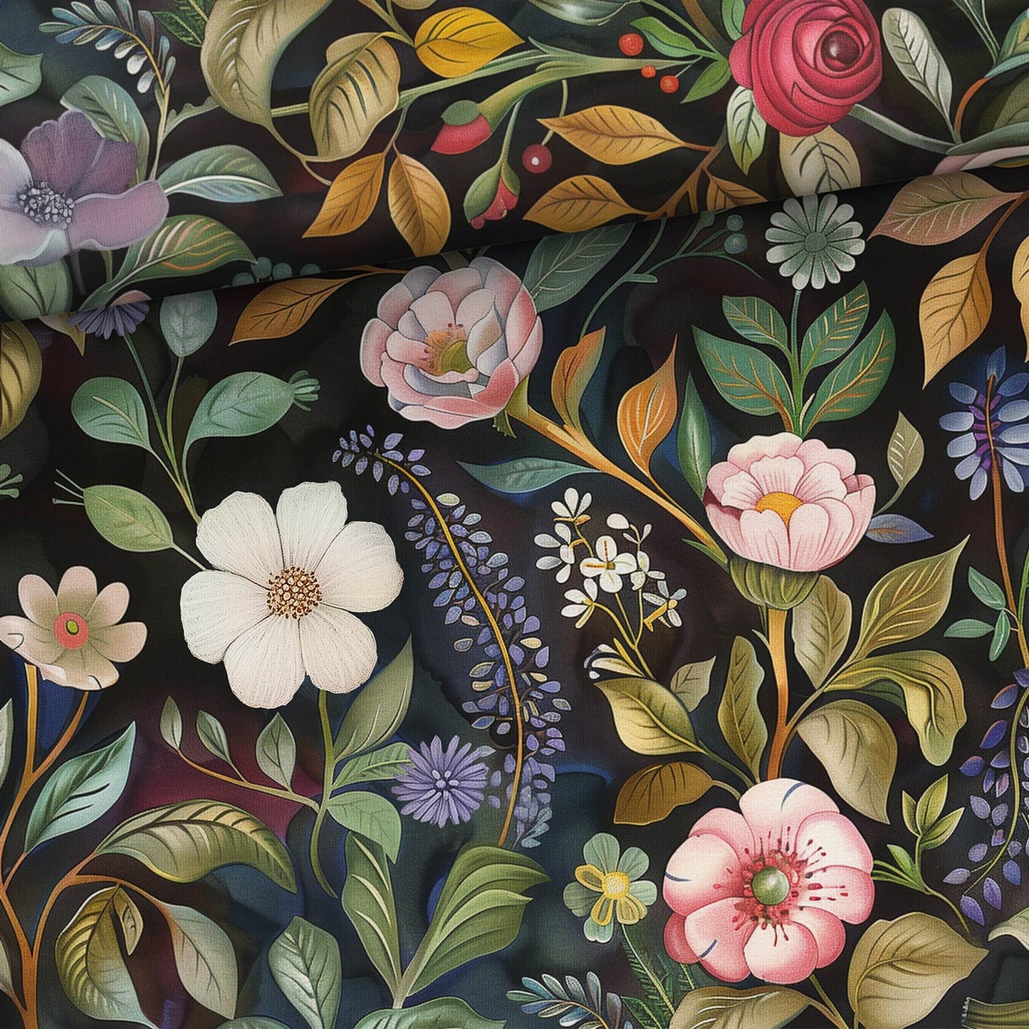 Cotton loopback knit - Mysterious Meadow 250 g/m²