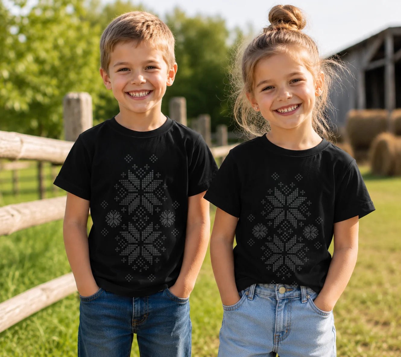 Bild mit Kinder-T-Shirt „Auseklis gaišs“ – erhältlich bei Šarlotes audumi