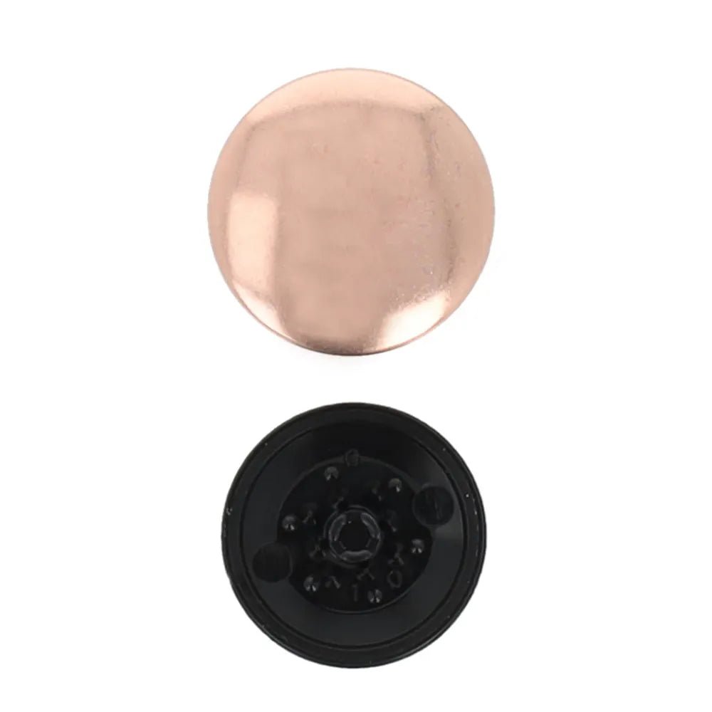 Bild mit BOHIN Magic Druckknöpfen ohne Zange 14 mm – Rose Gold, 4 Stück – online bei Šarlotes audumi erhältlich