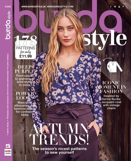 Image de Burda Style numéro de septembre 2026 ENG – disponible en ligne chez Šarlotes audumi