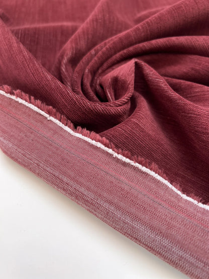 Tissu en velours de coton avec élasthanne, rouge foncé – Italie