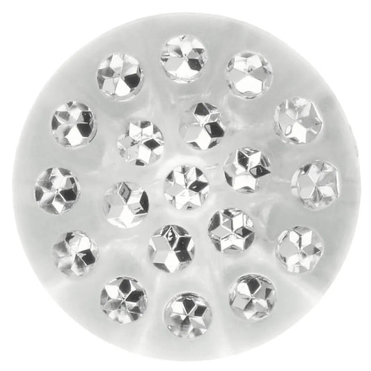 Image de boutons décoratifs transparents sur pied avec strass – disponible en ligne chez Šarlotes audumi