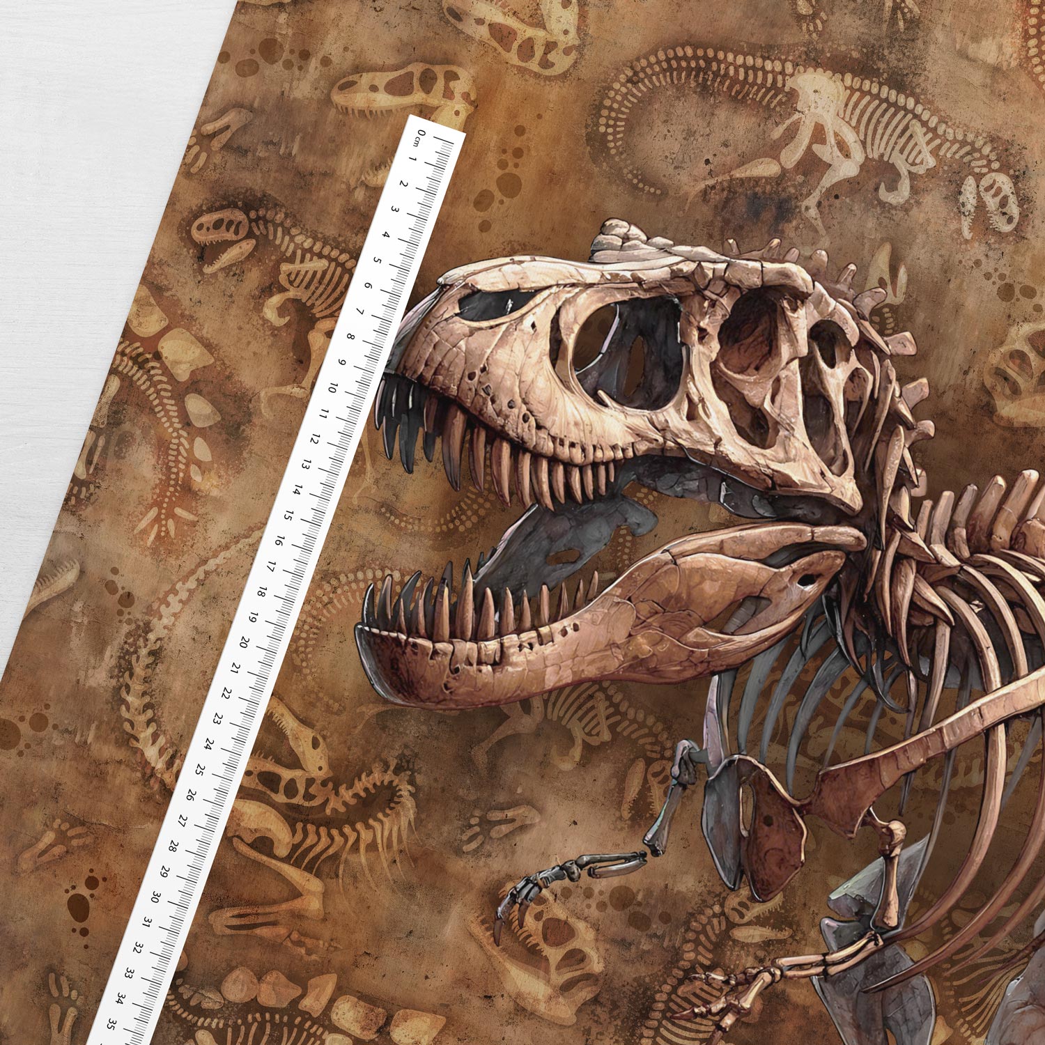Attēls ar Cilpiņtrikotāžas panelis 40x50 cm - dinozauru fosīlijas 250 g/m² – pieejams Šarlotes audumi