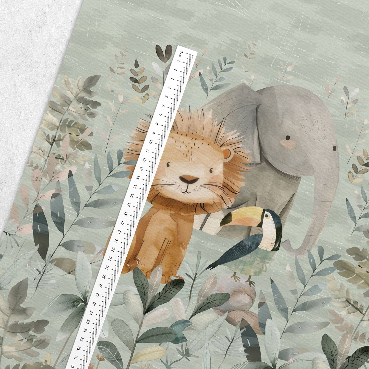 Image avec panneau en jersey bouclette - animaux de la jungle 250 g/m² – disponible chez Šarlotes audumi