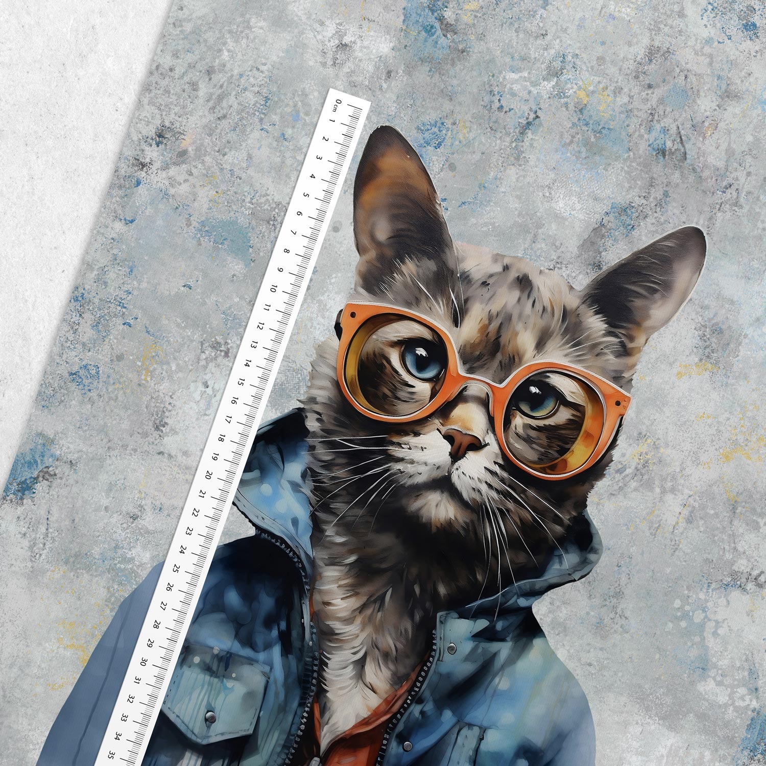 Image avec panneau en tricot bouclé - chat charmant 250 g/m² | Design - 01 – disponible chez Šarlotes audumi
