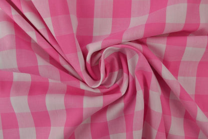 Popeline, rosa kariert (21-mm-Karo)