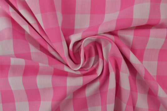 Popeline, rosa kariert (21-mm-Karo)