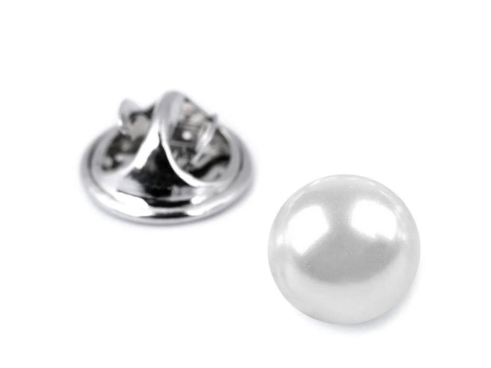 Attēls ar Dekoratīvā pērļu piespraude / poga | Ø10 mm – pieejams Šarlotes audumi