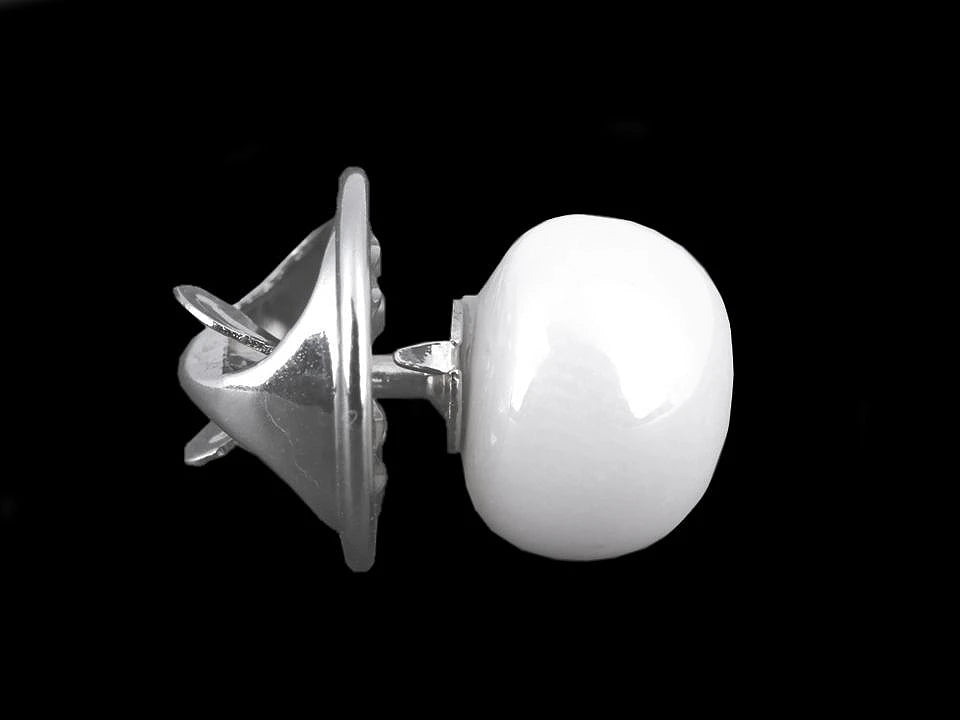 Attēls ar Dekoratīvā pērļu piespraude / poga | Ø10 mm – pieejams Šarlotes audumi