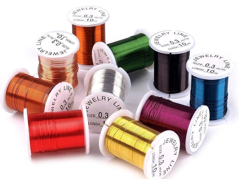 Attēls ar Dekoratīva vara stieple Ø 0,3 mm – 10 m – pieejams Šarlotes audumi