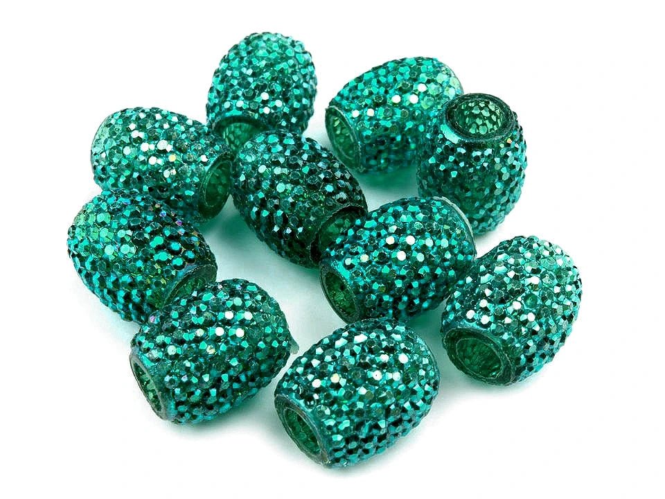 Attēls ar Dekoratīvas spīdīgas pērlītes ar lielu caurumu 13×15 mm – pieejams Šarlotes audumi