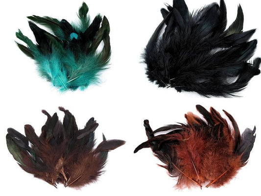 Attēls ar Dekoratīvas vistas spalvas 6–20 cm, 20 gab.|dažadu toņu – pieejams Šarlotes audumi