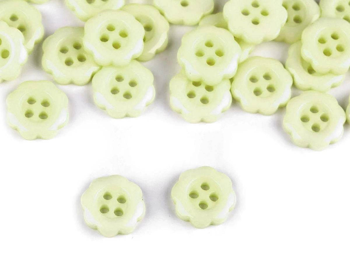 Bild von dekorativen Blumenknöpfen, 12 mm – online erhältlich bei Šarlotes audumi