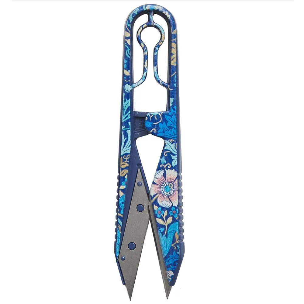 Attēls ar Diegu šķērītes ar ziedu rakstu, zilas, 10 cm Hobby Gift – pieejams Šarlotes audumi