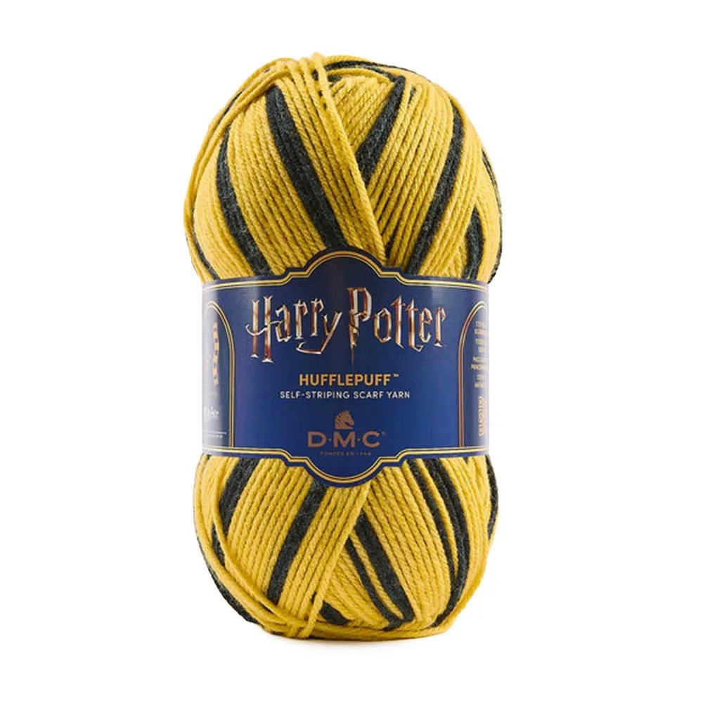 Abbildung des DMC Harry Potter Magic Garns, 300 g / 410 m – selbststreifendes Garn in den Farben der Hogwarts-Häuser – online bei Šarlotes audumi erhältlich