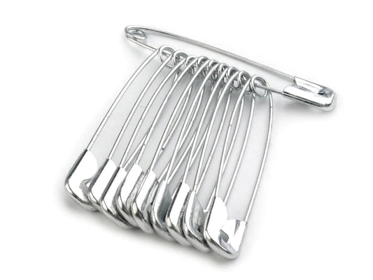 Attēls ar Drošības adatas, saspraudes 45 mm - sudraba (iepakojumā 10 gab) – pieejams Šarlotes audumi